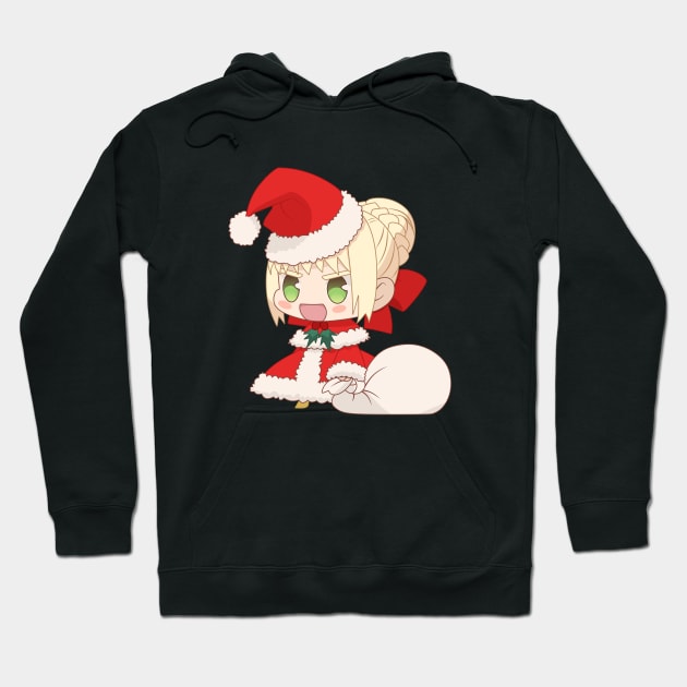 CUTE CHIBI SANTA SABER NERO from FATE GRAND ORDER Hoodie by zerooneproject